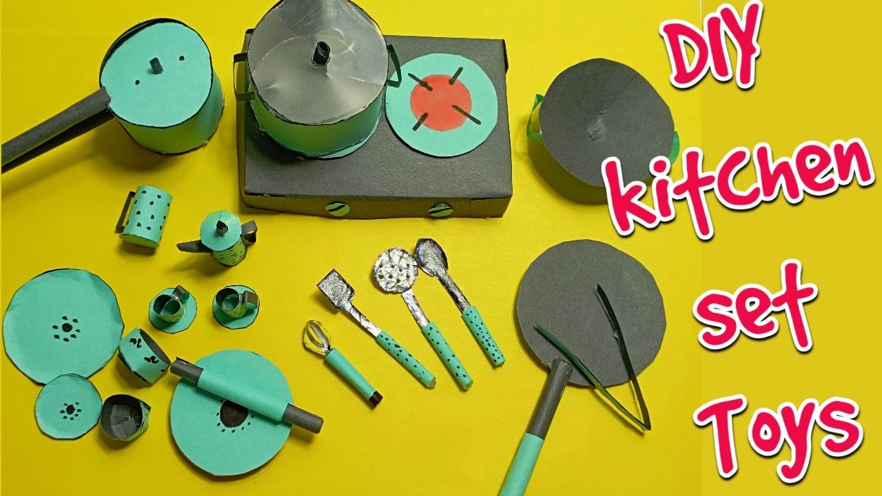 How to make Paper Kitchen SetDIY kitchen set with Paper diyminiaturescraftpapercraft
