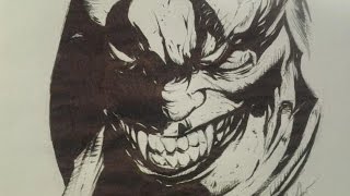 spawn (clown) pen drawing