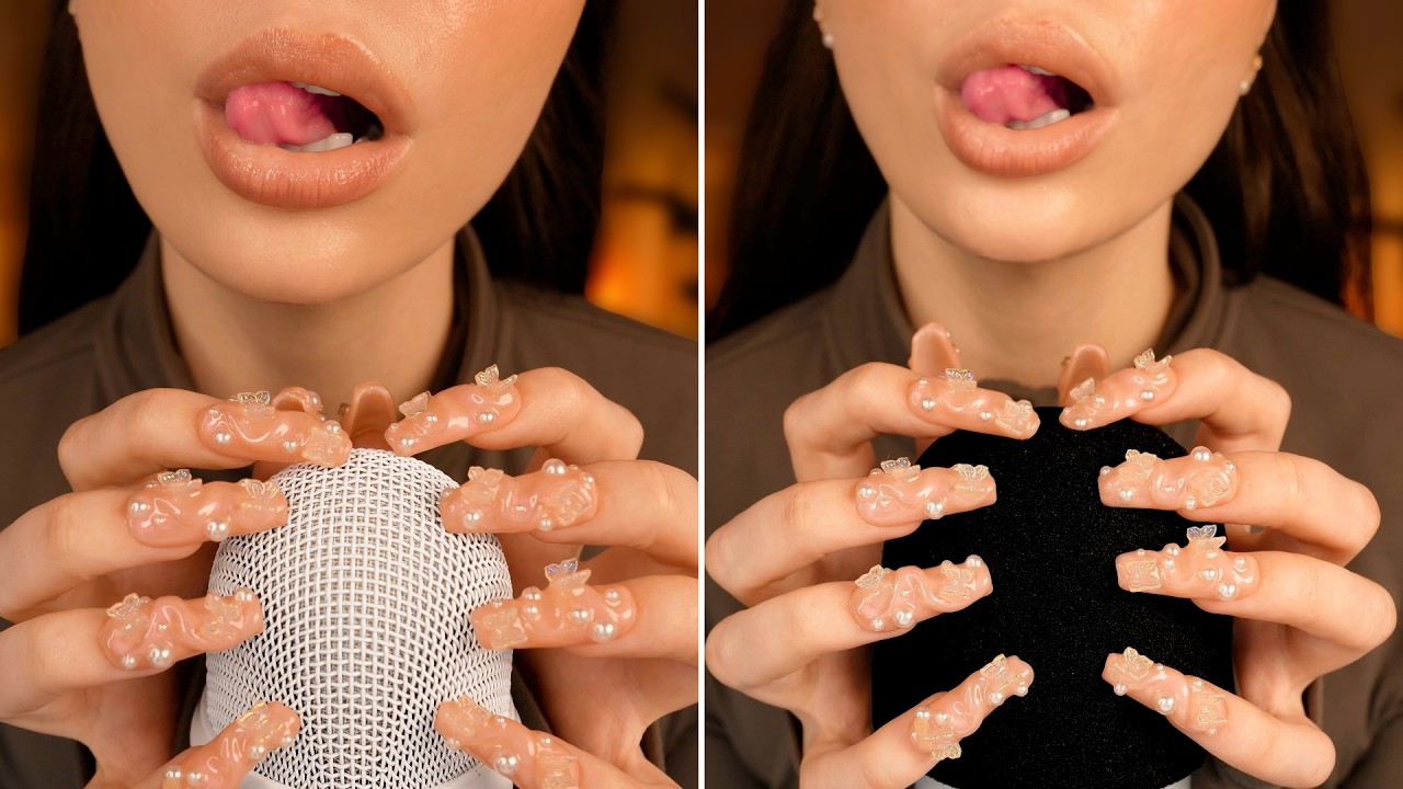 КАКОЙ ВАРИАНТ ТЕБЕ НРАВИТСЯ БОЛЬШЕ? 💅🏼🎙️ ASMR ЗВУКИ РТА И СКРЭТЧИНГ МИКРОФОНА 😴