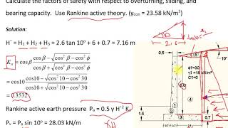 Retaining Walls 1 e_Example on retaining wall using Rankine's theory