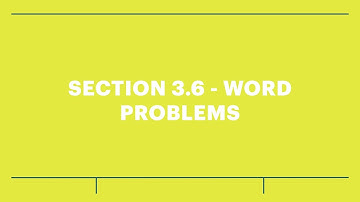 Pre-Calculus 11 - Section 3.6 - Word Problems