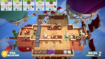 Overcooked 2 Level 6-1 (4 players) Score: 1832