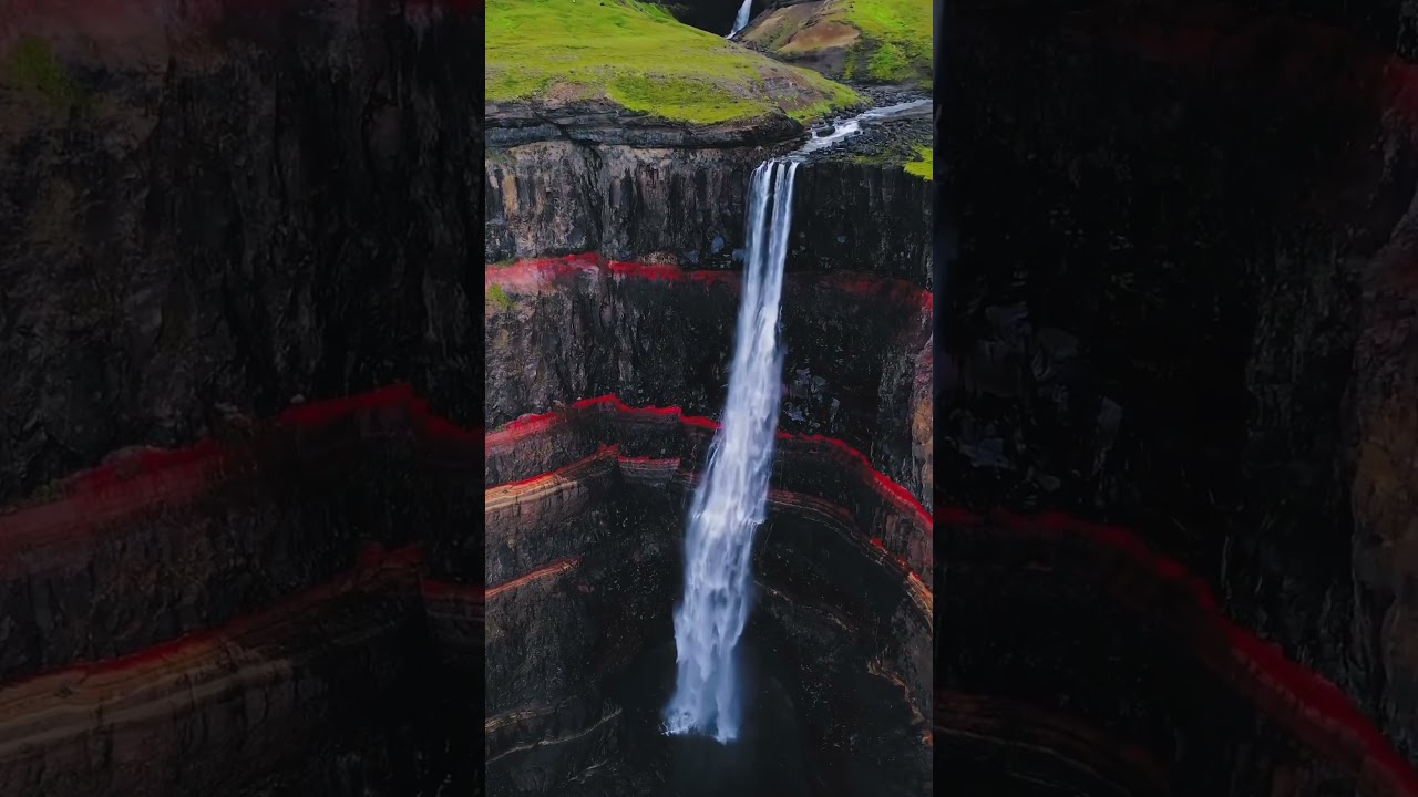 The stunning Hengifoss waterfall in Iceland 🍃✨💧 — Hengifoss — video poster