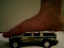 SUV steped on by BIG HEAVY FEET Car Crush