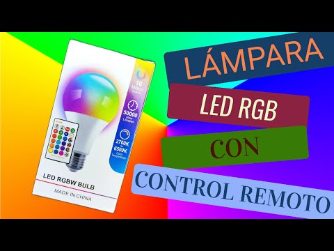 🔴110 Lámpara LED RGB barata con CONTROL REMOTO 16 colores 