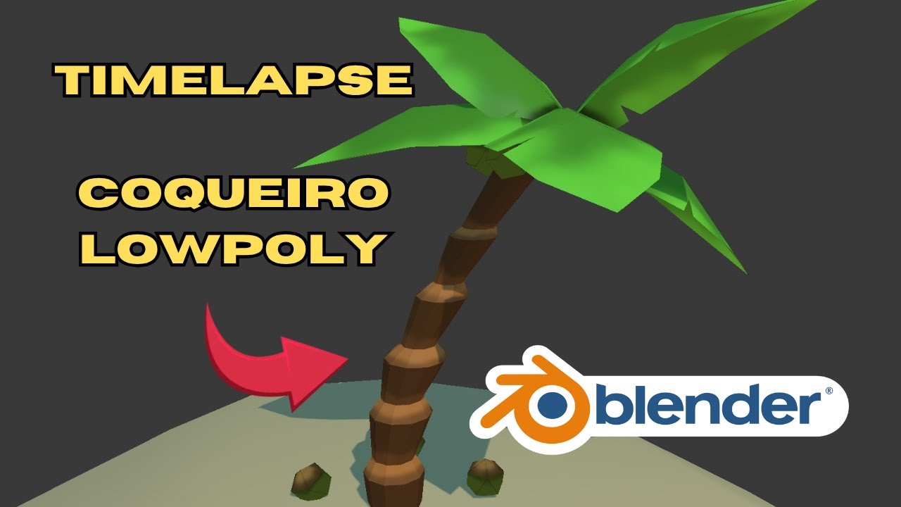 Speed level Design - Coqueiro Low Poly no Blender (UPBGE)