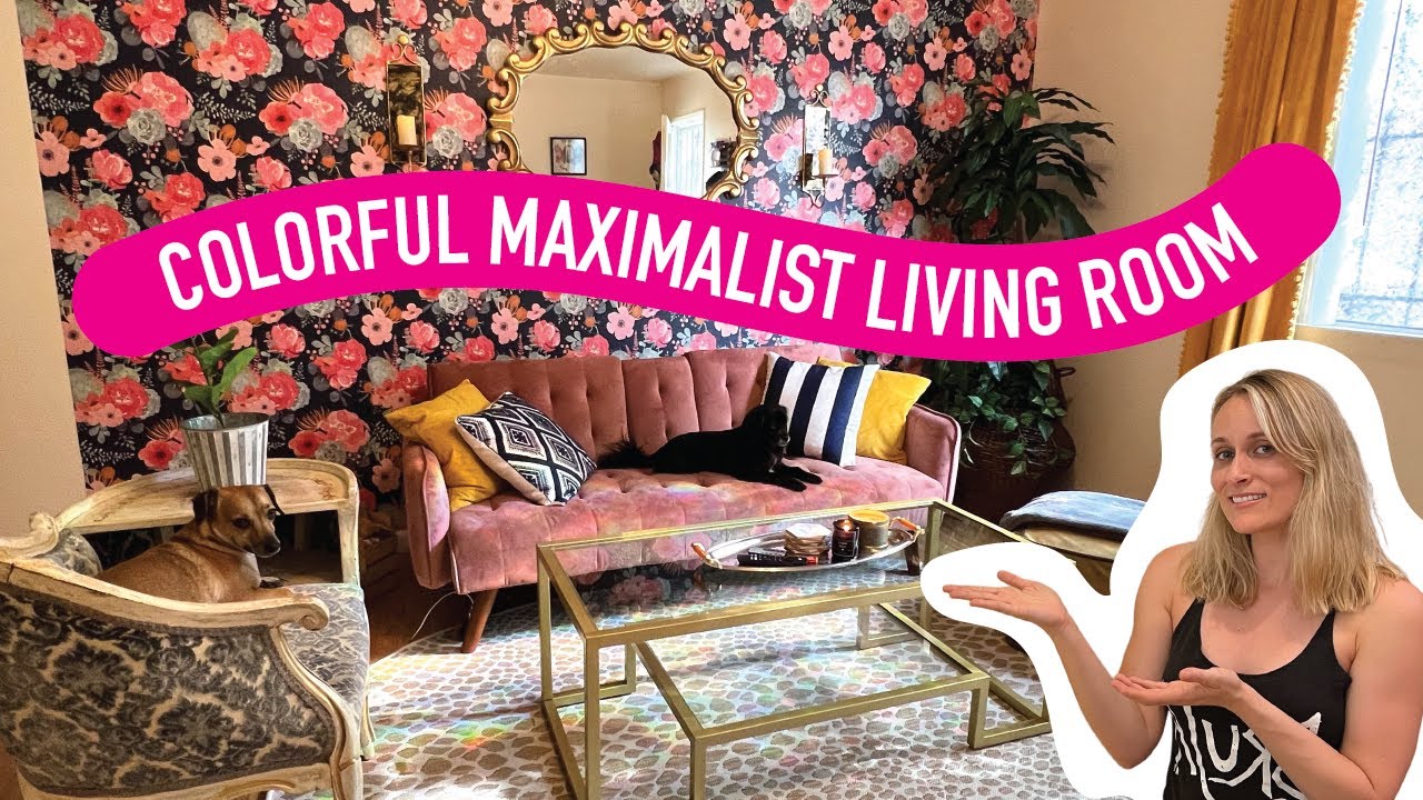 DIY Colorful Renter Friendly Apartment Makeover Maximalist Living Room