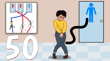 Draw To Pee Puzzle Game Level 50 Gameplay | Toilet Rush Race