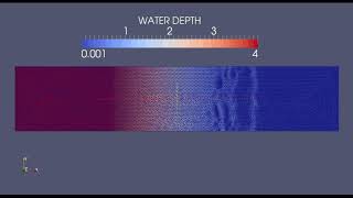 Simulation of a dambreak with TELEMAC-2D using adapative moving mesh