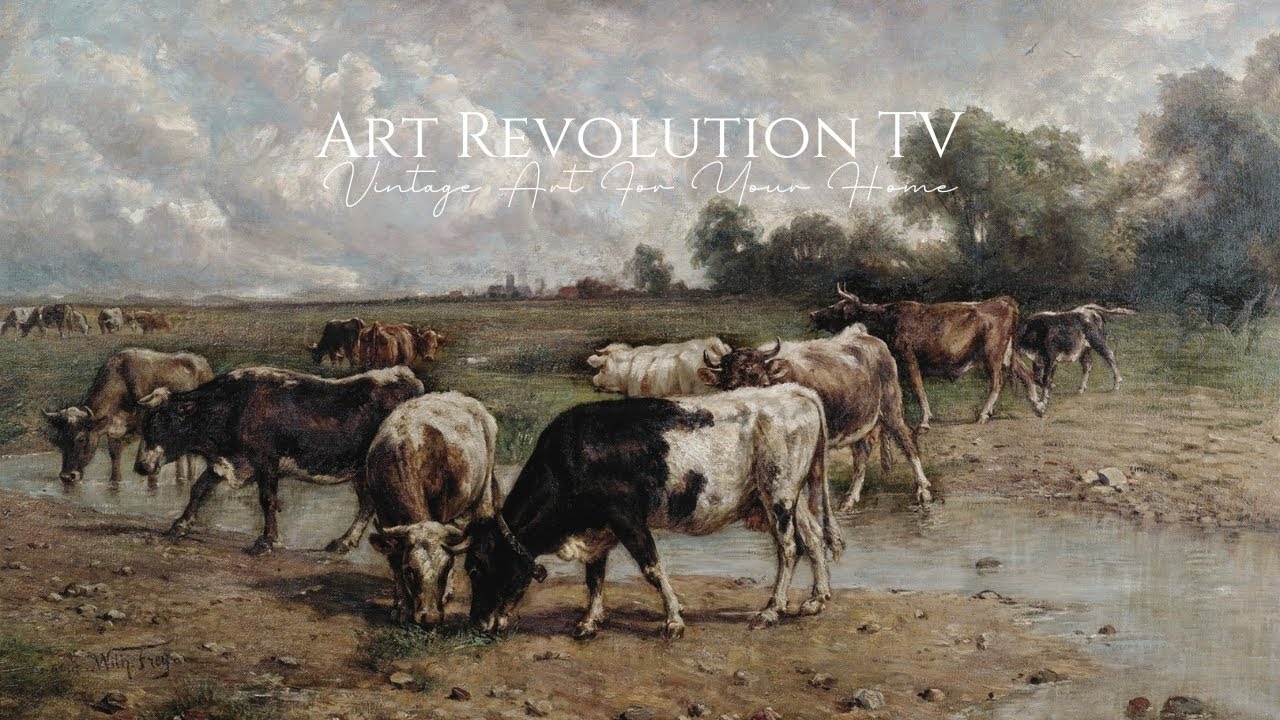 Moo-dern Masterpieces - Cows and Countryside Vintage Art for Your TV 50 Min, No Sound Vintage TV Art