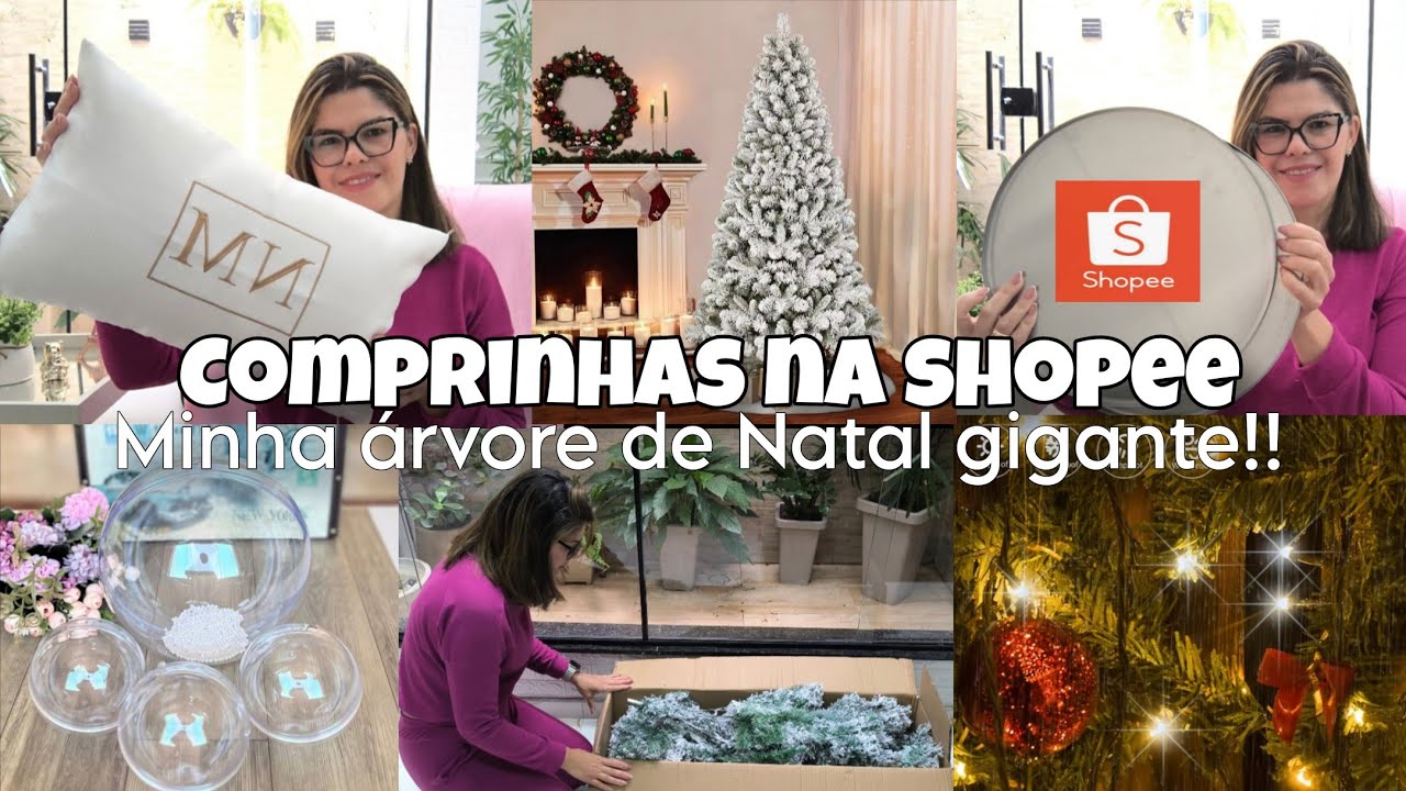 🎄Comprinhas de NATAL e casa na SHOPEE | minha ÁRVORE NEVADA GIGANTE | coisas ÚTEIS E BARATO 