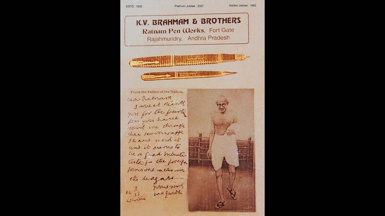 Homage to Mahatma Gandhi on his Birth Anniversary by Ratnam pen.