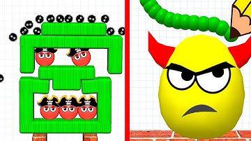 Hide Ball Vs Draw To Smash - I Found All Max Level Up ASMR Game #22