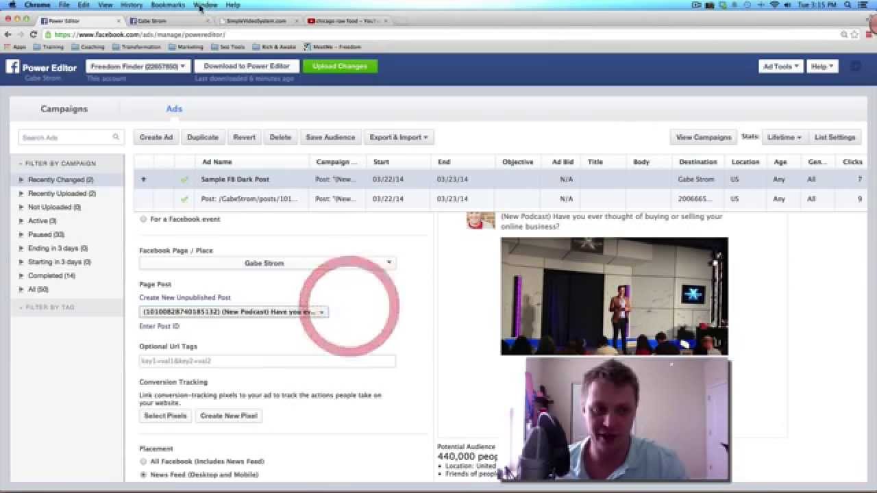 How To Create A Dark Post On Facebook Facebook Ads Tutorial Facebook Posts Ads Facebook Ad