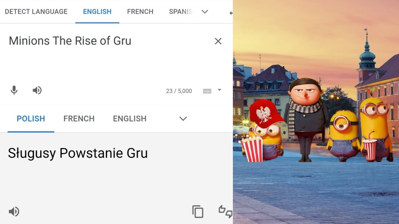 Gru in different languages meme