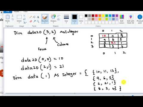 Basics of 2D array in VB - YouTube