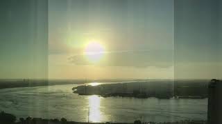 Sunrises and sunsets on the Mississippi River at New Orleans