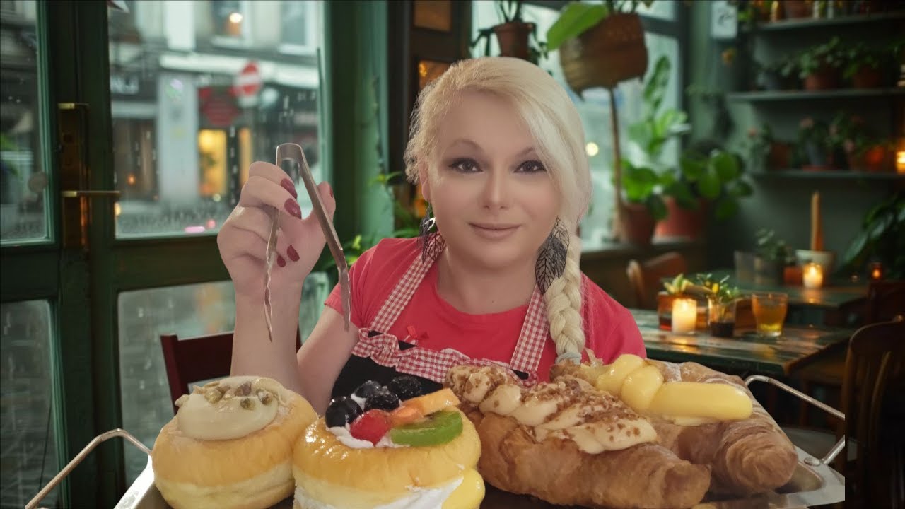 Cozy Breakfast Cafe ASMR Rain Ambiance and Soft Spoken Words