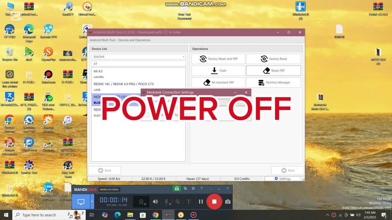 Redmi A3 FRP REMOVE DONE BY Android Multi Tool Working 2025 ✅