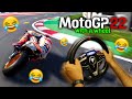 PLAYING MOTOGP 22 GAME WITH A STEERING WHEEL & PEDALS