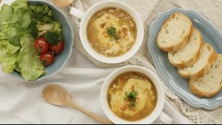 おもちのオニオングラタンスープ