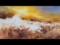 억새밭/Silver grass field[가을풍경수채화/ Autumn landscape watercolor Painting] 해지는 가을저녁 바람을 노래하다//11월의  풍경