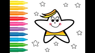Glitter Star Coloring Painting And Drawing For Kids, Toddlers Royart
