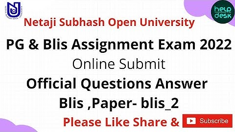 Nsou Library Science Blis-2 Assignment | Assignment Question Answer 2022 #nsou #assignment #pg #blis