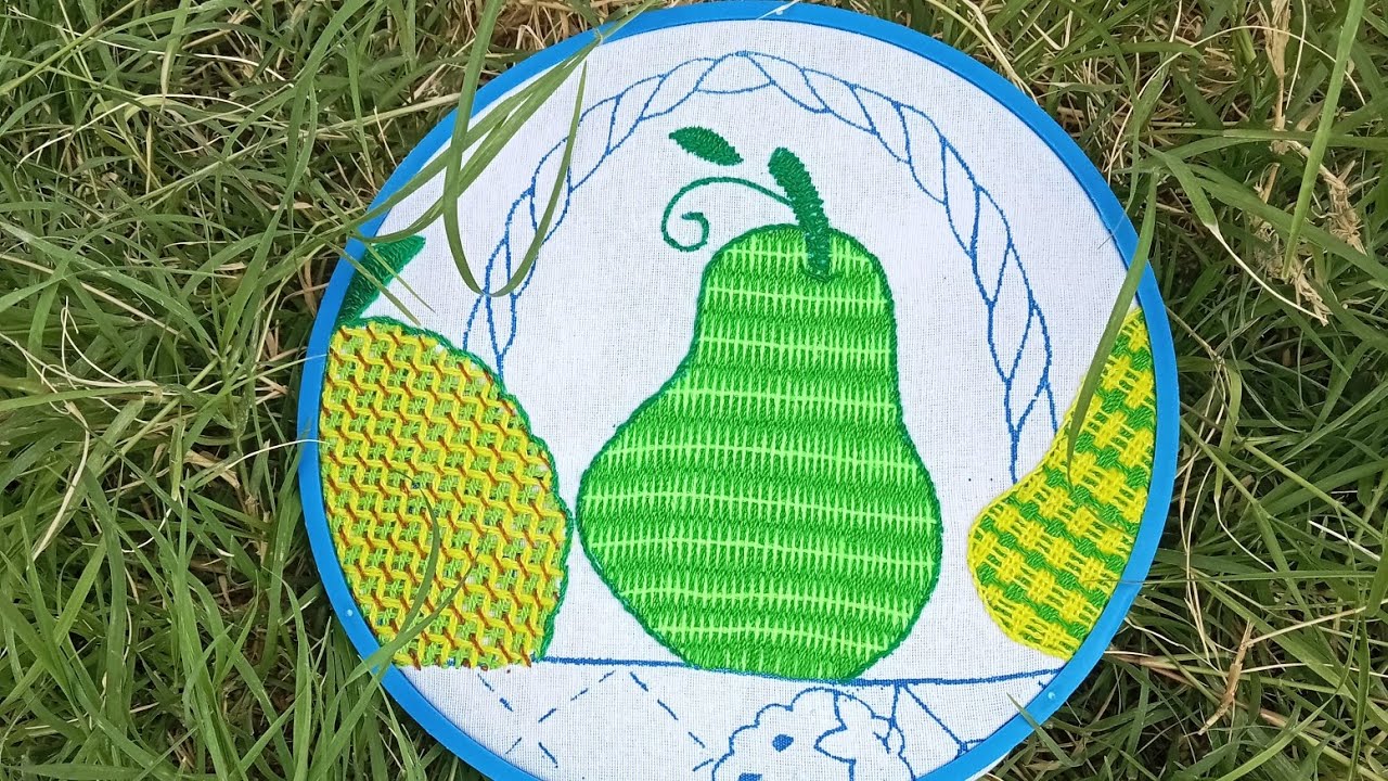 como bordar una pera#16con una Puntada super fácil,rápida ideal para las principiantes del canal.