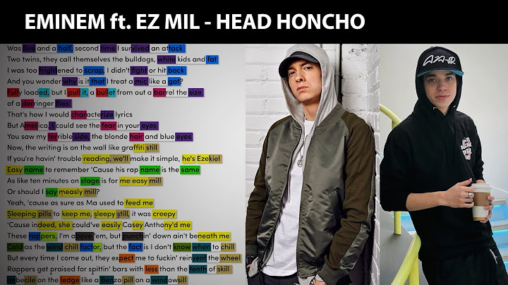 Eminem ft. Ez Mil - Head Honcho [Rhyme Scheme] Highlighted