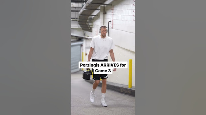 Kristaps Porzingis arrives at MSG for Game 3. He is not listed on the injury report