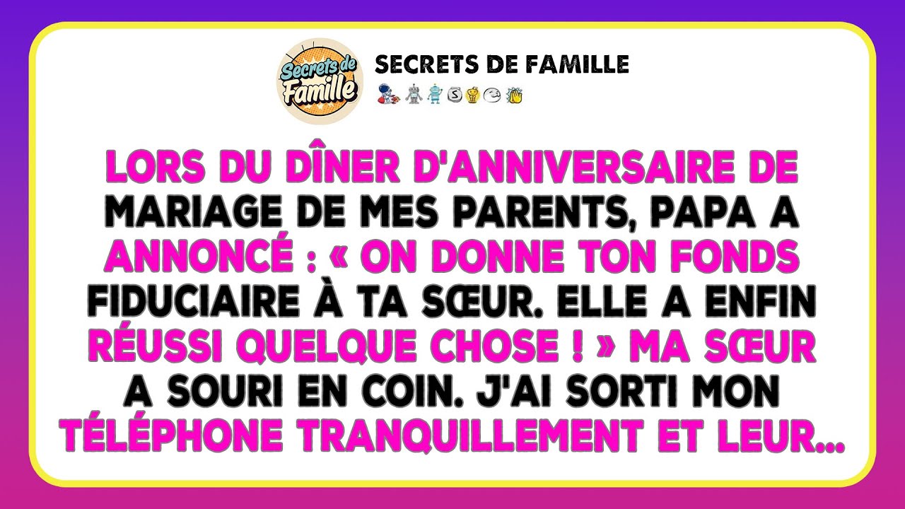 Mes Parents Ont Offert Mon Fonds Fiduciaire À Ma Sœur. Ma Réponse A Tenu En Un Chiffre.