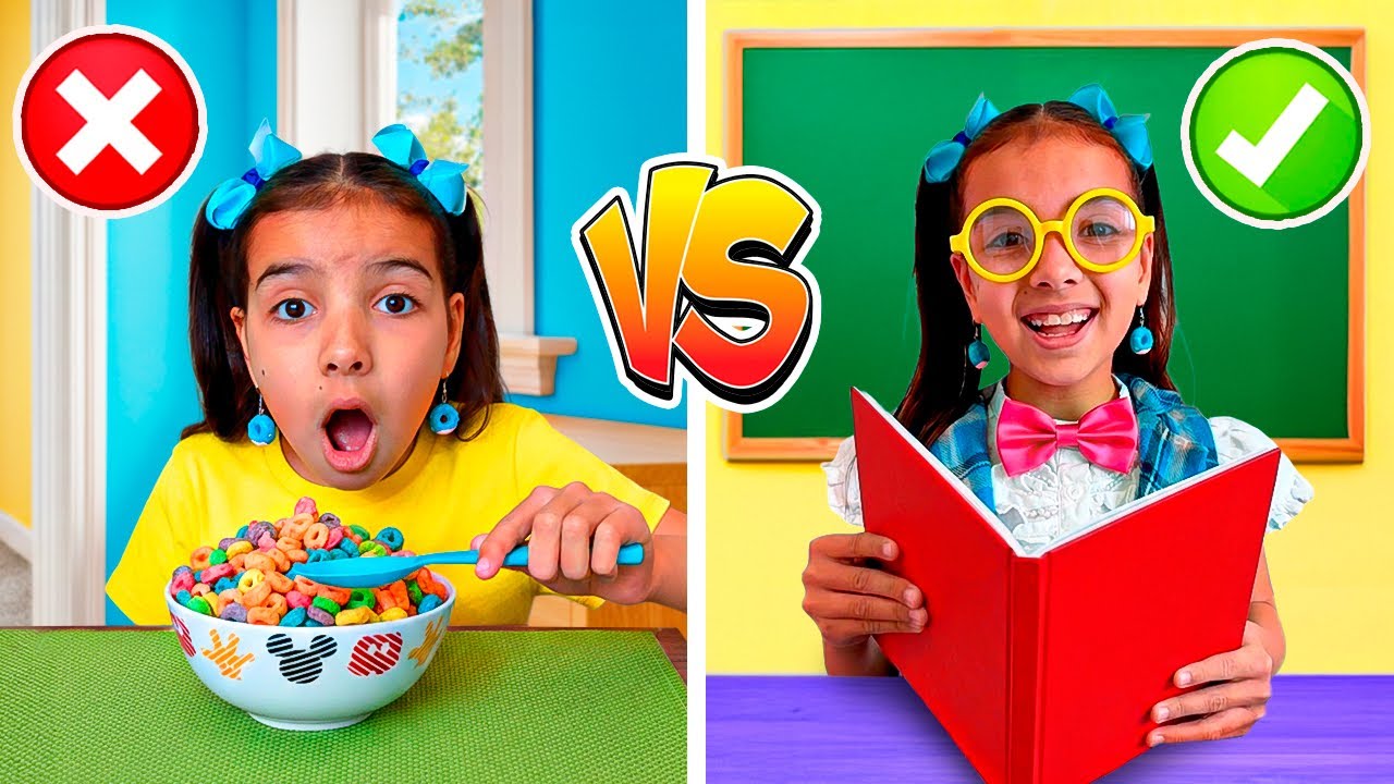 Mamãe ajuda Manu a se preparar para escola com lista de tarefas | Helps kids to get ready for school