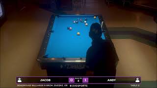 JACOB vs ANDY - ROADHOUSE BILLIARDS & BREW - TABLE 2 | EvoSports