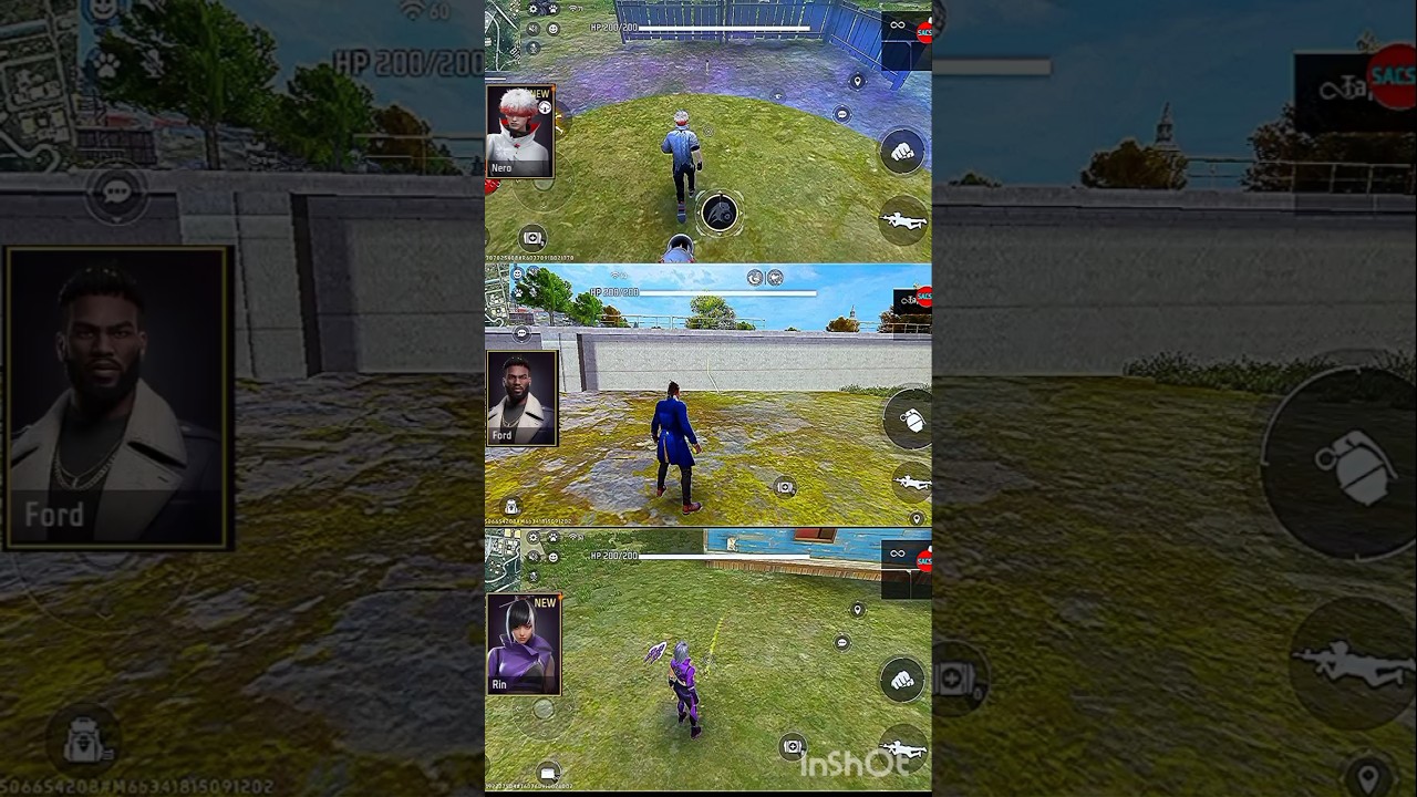 nero vs ford vs rin character 🔥 granade damage test 