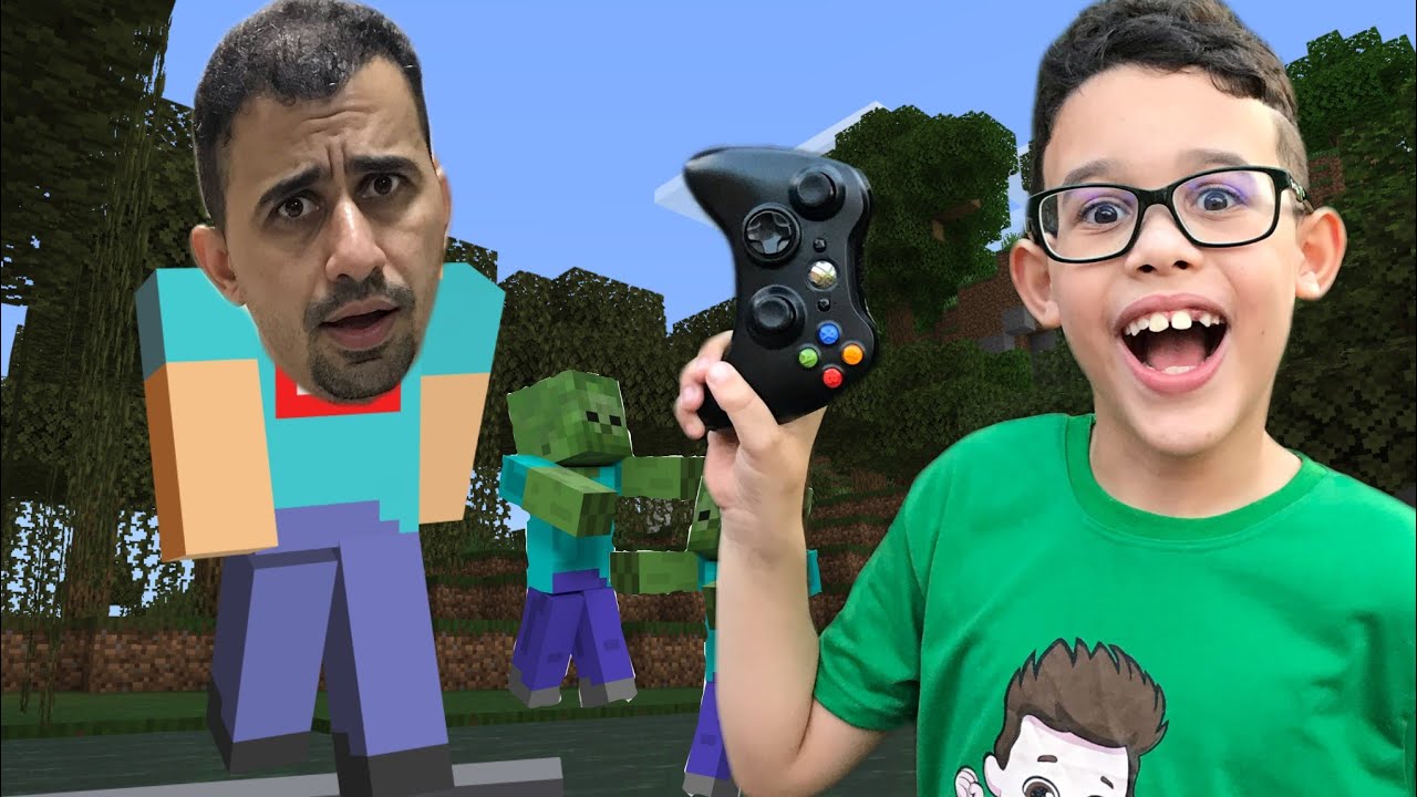 EU E MEU PAI JOGANDO MINECRAFT - Família Bugiganga Games