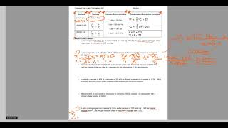 Common Gas Laws Calculations WS Answer Key Part 1