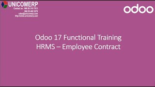 Odoo 17 Functional Training | HRMS | Employee Contract | Odoo 17 Enterprise Version