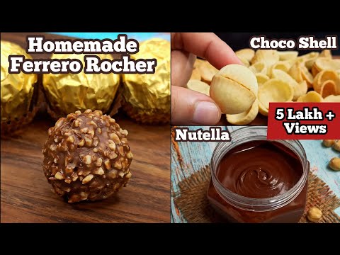 How to Make FERRERO ROCHER Chocolate at Home with Homemade Choco Shell amp Nutella Recipe