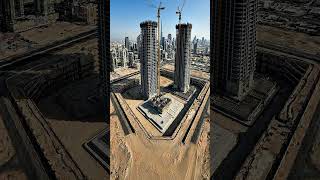 Twin skyscrapers rising into the future skyline #constructiontechnology #engineeringworld#industrial