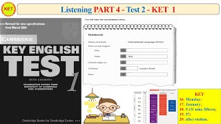 KET 1 Listening Part 4 Test 2 (Transcript + Key)