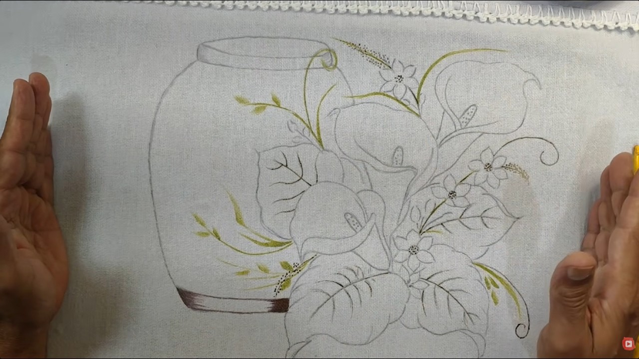 Roberto Ferreira - Vamos Aprender a Pintar Vaso com Copo de Leite - Parte 1