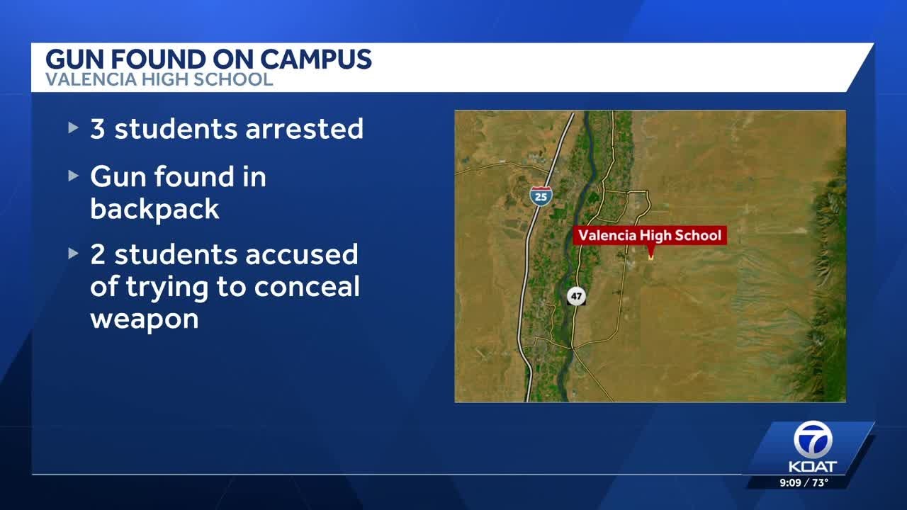 Three students arrested after gun found at Valencia High School