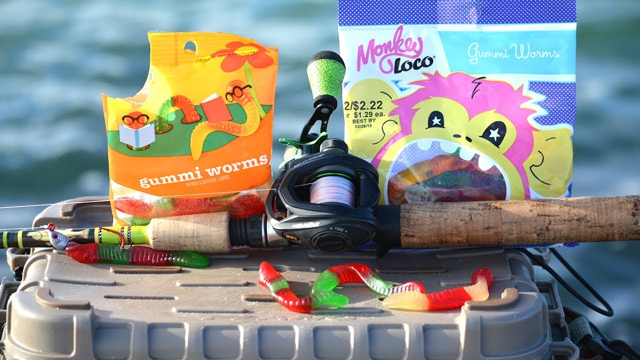 Saltwater Gummy Worm Fishing Challenge! YouTube