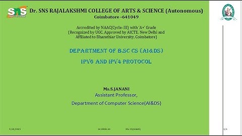 IPv6 and IPv4 Protocol | Computer Networks | SNS Institutions