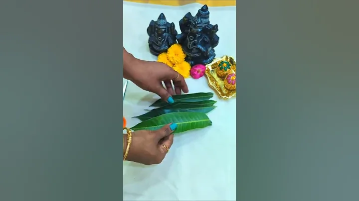 Mango leaf decoration ideas # pooja #shorts #youtubeshorts #diwali # trending #diy #ganeshchaturthi