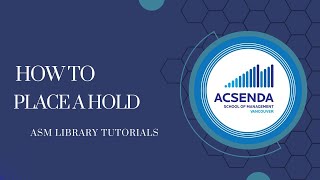 Details How to Place A Hold  Acsenda Library Tutorial News