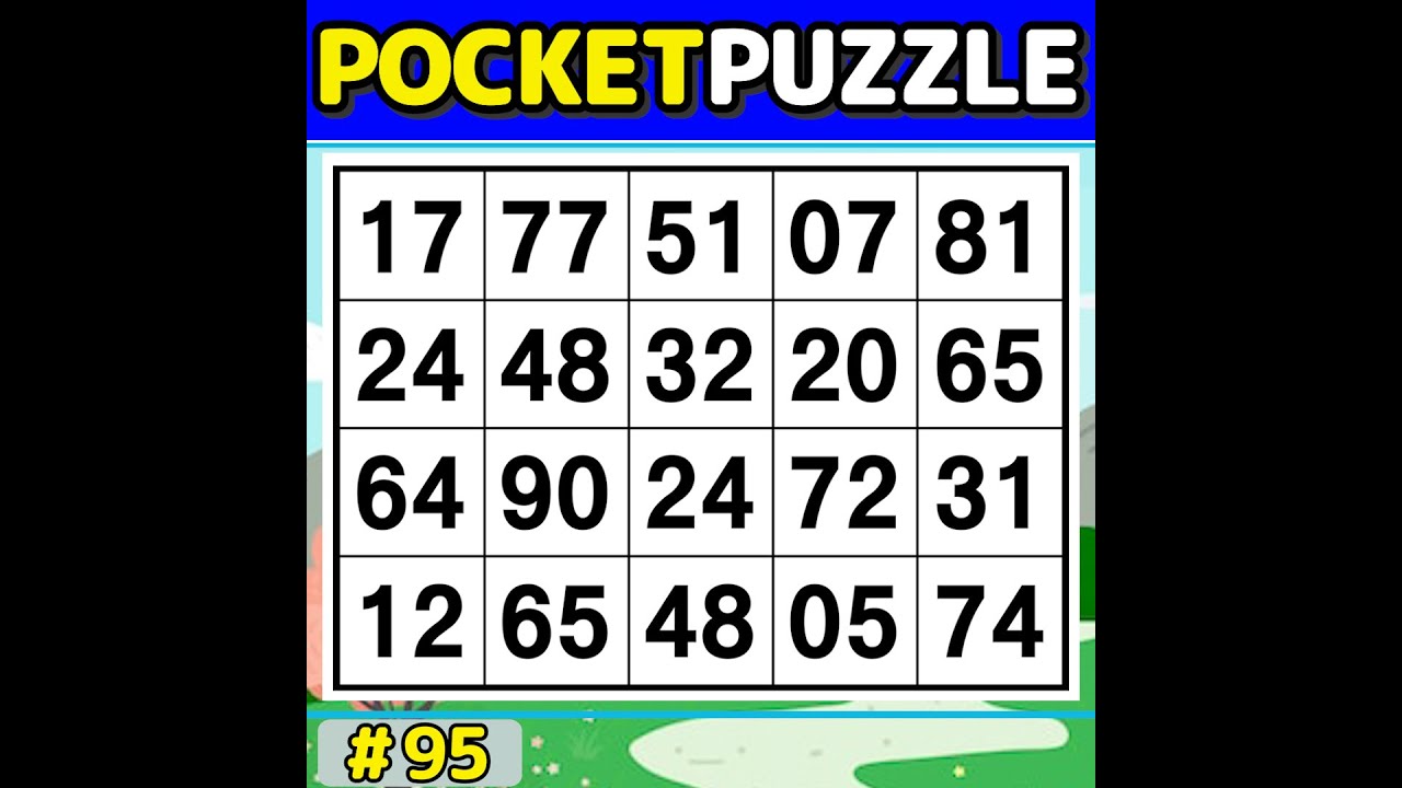 【Pocket Puzzle】 Improve memory & focus with number search 《Number Search|Brain training》 #95