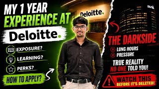 My 1 Year Experience at Deloitte | The Truth No One Tells You 😳| Perks & Exposure at Big-4 ✨