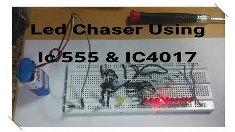 LED Chaser circuit using 555 timer + 4017 IC on Breadboard - Basic Electronics Projects